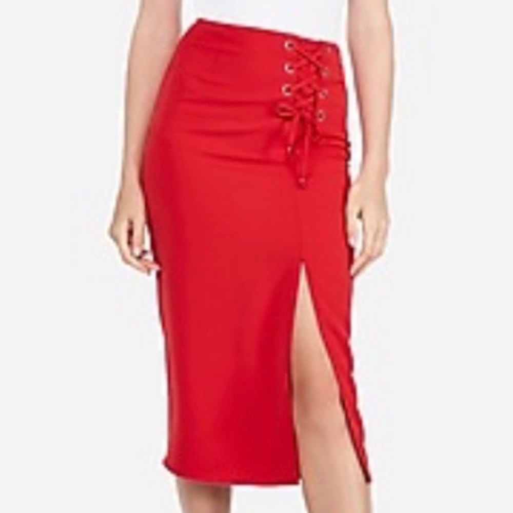 NWT Express Lace-Up Midi Skirt Sz 2